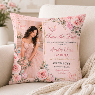 Errötendes Rosa Quinceañera-Wurfkissen Kissen