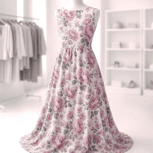 Errötendes Rosa Romantisches Rosen-Landhausstil Vi Stoff