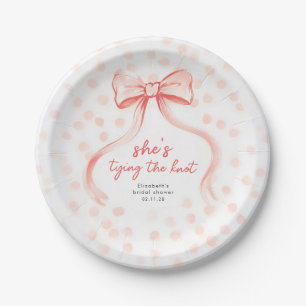 Errötendes Rosa Schleife Whimsical Minimalistische Pappteller