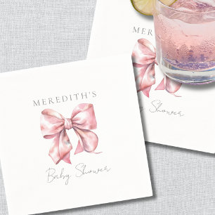 Errötendes Rosa Schleifen-Baby-Party Serviette