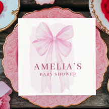 Errötendes Rosa-Schleifen-Mädchen-Baby-Shower