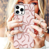Errötendes Rosa-Schleifen-Monogramm Case-Mate iPhone Hülle