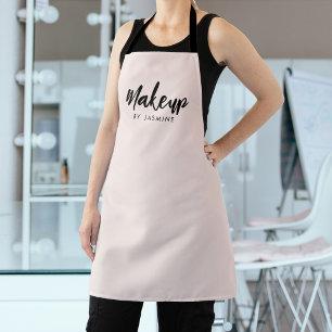 Errötendes Rosa Schrift Logo Makeup Personal Schürze