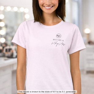 Errötendes Rosa Schrift Logo Makeup Personal T-Shirt