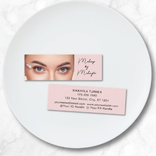 Errötendes Rosa Schwarzes Schriftfoto-Make-up  Mini Visitenkarte