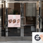 Errötendes Rosa Skript-Logo Foto Makeup Studio Fensteraufkleber (Büro Tür)