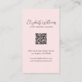 Errötendes Rosa Skript Social Icon QR-Code Foto Ma Visitenkarte (Rückseite)