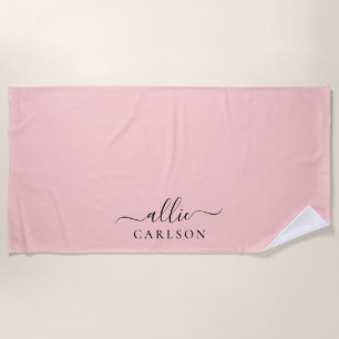 Errötendes Rosa Staubiges Rosa Modernes Minimalist Strandtuch