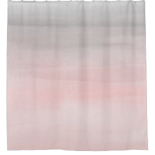 Errötendes Rosa und Grau Moderne Wasserfarbe Weibl Duschvorhang
