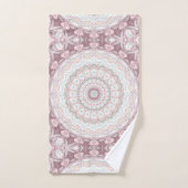 Errötendes Rosa und Minze Mandala Muster Design Badhandtuch Set (Handtuch)
