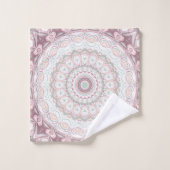 Errötendes Rosa und Minze Mandala Muster Design Badhandtuch Set (Waschlappen)