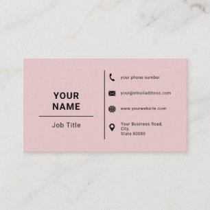 Errötendes Rosa und Schwarzes Minimalistisches Ben Visitenkarte