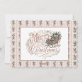 Errötendes Rosa Viktorianisches Weihnachten (Rückseite)