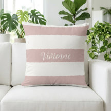 Errötendes Rosa Wasserfarben-Streifen-Monogramm-Na