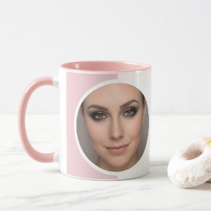 Errötendes Rosa Weiß Foto MUA Elegante Kaffeetass Tasse