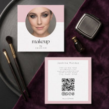 Errötendes Rosa Weiß Foto MUA QR Code Socials Quad