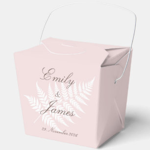 Errötendes Rosa Weiße Fern Große Mitnehm-Hochzeit Geschenkschachtel