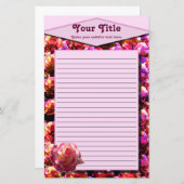 Errötendes Rose gezeichnetes Briefpapier (Vorne/Hinten)