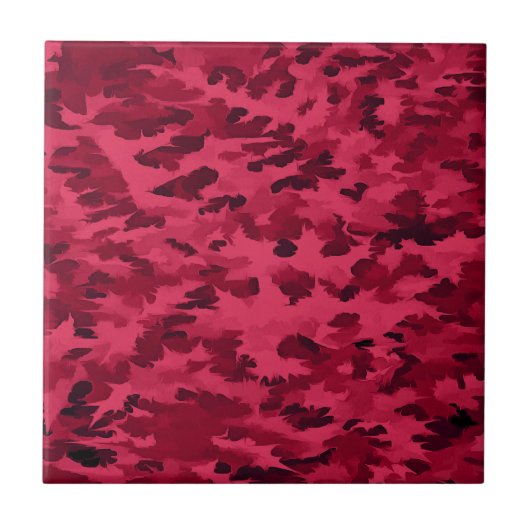 Errötendes rotes Tarnmuster Fliese (Vorderseite)