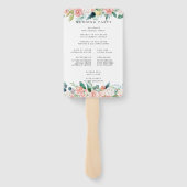 Errötendes Sommerblumen-Hochzeitsprogramm Hand Fächer (Rückseite)