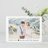 Errötendes Wedding Foto des Herz-| Dankeskarte (Stehend Vorderseite)