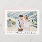 Errötendes Wedding Foto des Herz-| Dankeskarte (Vorne/Hinten)