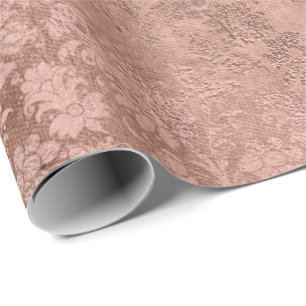 Errötet rosa Blumen das Rosen-GoldblumenImitat VI Geschenkpapier