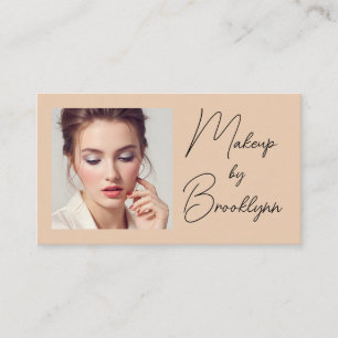 Errötung Beige Schwarz Schrift Foto Make-up Geschä Visitenkarte