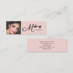Errötung Rosa Schwarz Schrift Foto-Make-up Mini Visitenkarte