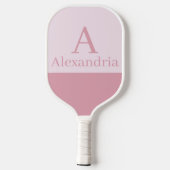 Errötung Staubiger Rosa Monogramm Anfangsbuchstabe Pickleball Schläger (Rückseite)