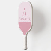 Errötung Staubiger Rosa Monogramm Anfangsbuchstabe Pickleball Schläger (Links)