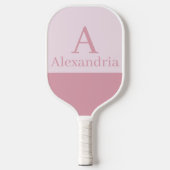 Errötung Staubiger Rosa Monogramm Anfangsbuchstabe Pickleball Schläger (Vorderseite)