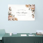 Errötung und Elfenbein-Rosen-Blumen-Brautdusche Banner (Messeveranstaltung)