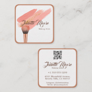 Errötungs-Pinsel-Makeup-Artist-Businesskarte Quadratische Visitenkarte