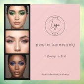 Errötungsrosa Moderne Foto-Make-up 3 Foto Quadrat Fensteraufkleber (Blatt 3)