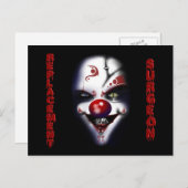 Ersatzchirurg - böser Clown Postkarte (Vorne/Hinten)