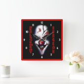 Ersatzchirurg - böser Clown Quadratische Wanduhr (Zuhause)