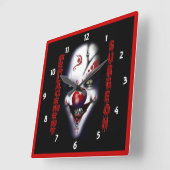 Ersatzchirurg - böser Clown Quadratische Wanduhr (Winkel)