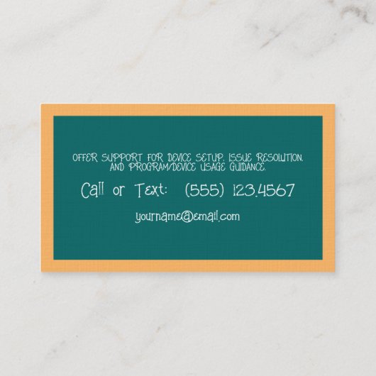 Ersatzlehrer-Chalkboard Visitenkarte (Rückseite)