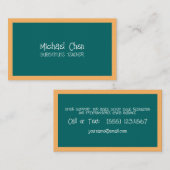 Ersatzlehrer-Chalkboard Visitenkarte (Vorne/Hinten)
