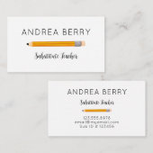 Ersatzlehrer Gelbe Bleistift-Visitenkarte Visitenkarte (Vorne/Hinten)