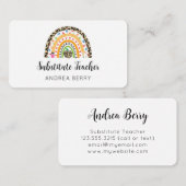 Ersatzlehrer Regenbogen Leopard Printwerbung Visitenkarte (Vorne/Hinten)