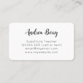 Ersatzlehrer Regenbogen Leopard Printwerbung Visitenkarte (Rückseite)