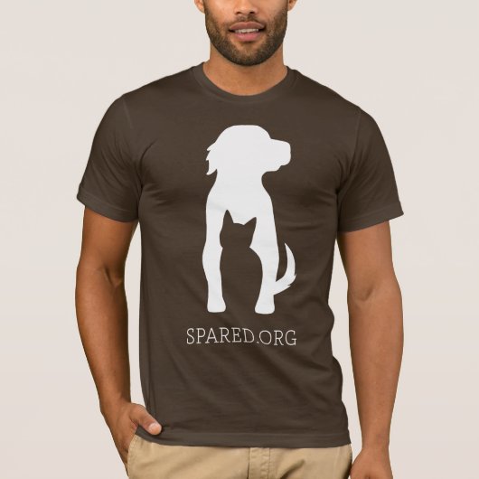 ERSATZlogot-stück - Weiß auf Braun T-Shirt (Vorderseite)