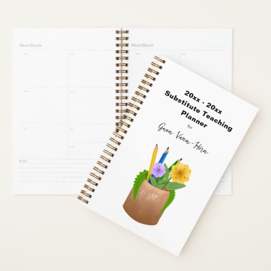 Ersatzschullehrer Pencils Blume Planer (Anzeige)
