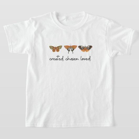 Erschafftes ausgewähltes Christliches Kid-Shirt T-Shirt (Ablage )