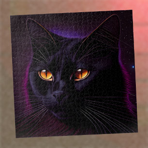 Erschallende Schwarze Katze Puzzle
