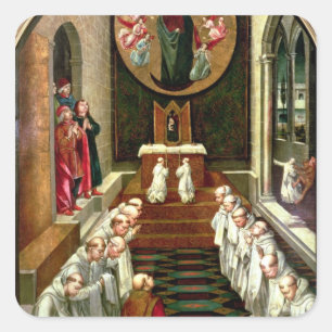 Erscheinung der Jungfrau zu einer Gemeinschaft Quadratischer Aufkleber