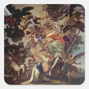 Erscheinung von St Joseph nach St Theresa Quadratischer Aufkleber