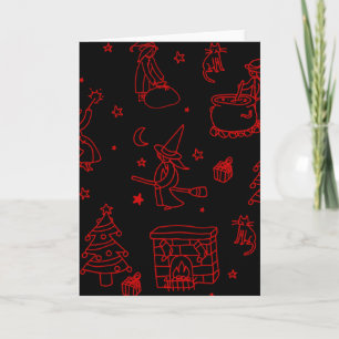 Erscheinung Weihnachtshexe Befana schwarz Einladung